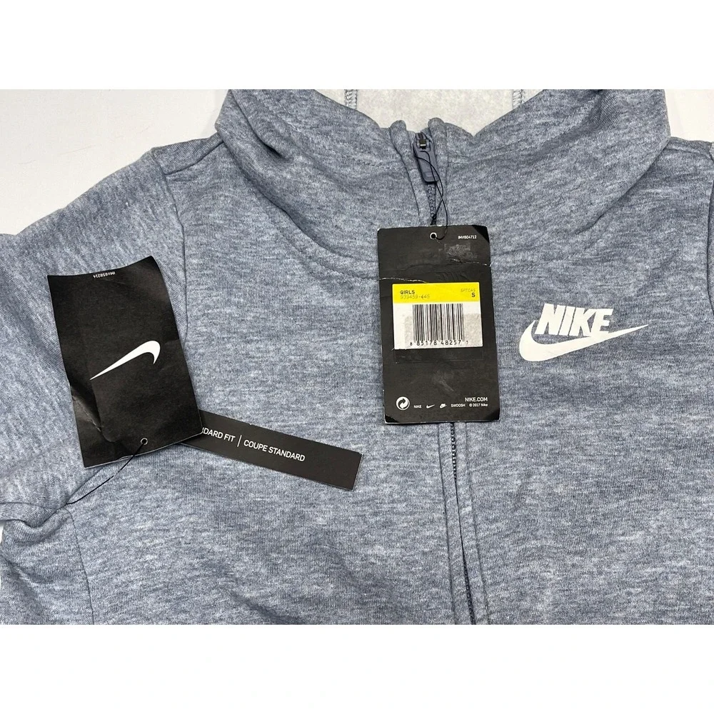 NIKE‎ Sportswear Girls' Full-Zip Hoodie 939459-445 SMALL